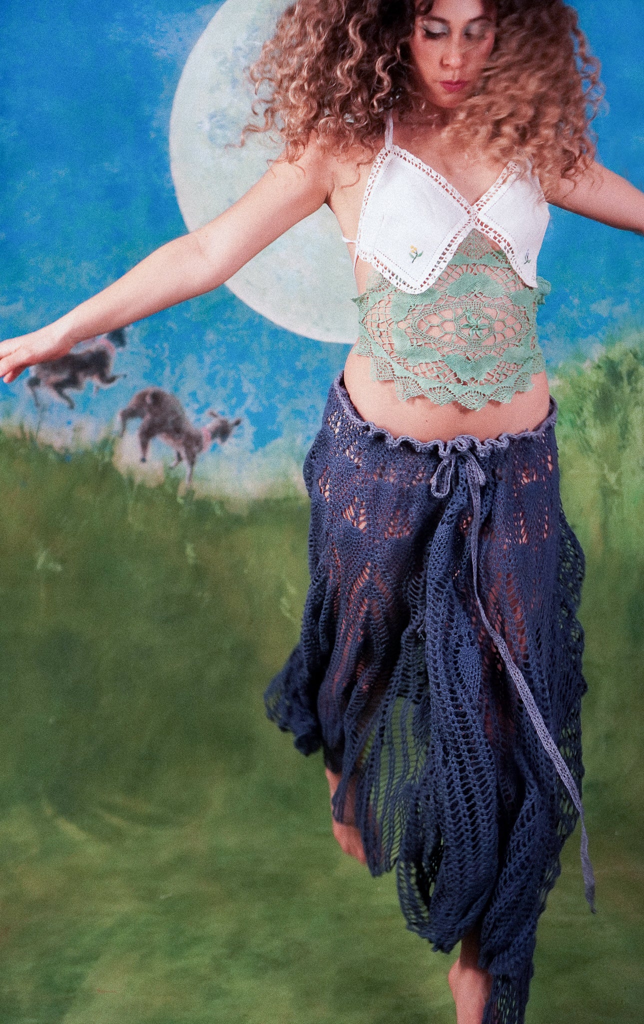 navy circle skirt