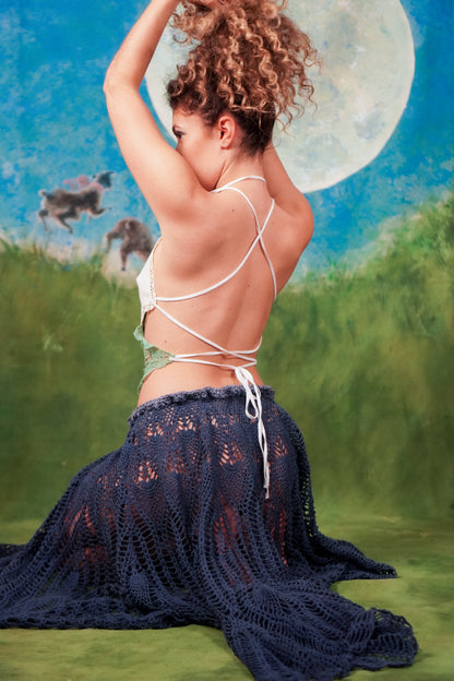 navy circle skirt
