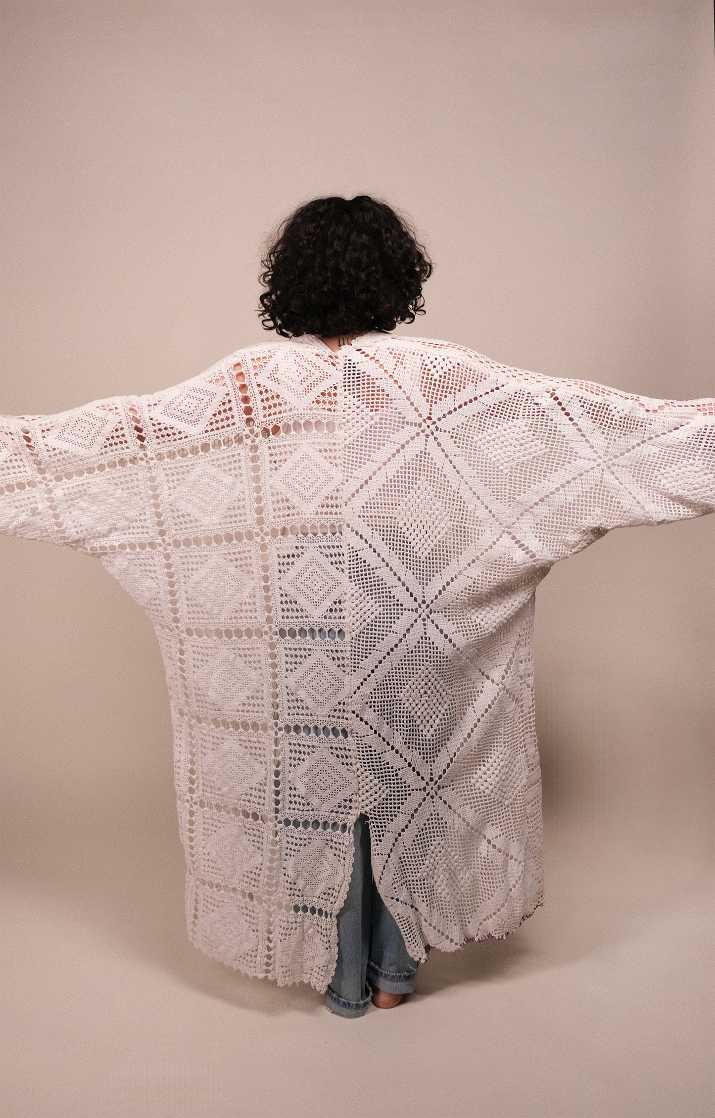 white kimono duster robe