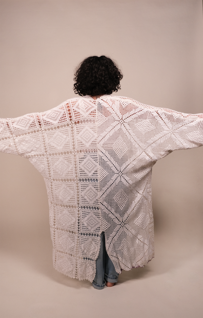 white kimono duster robe