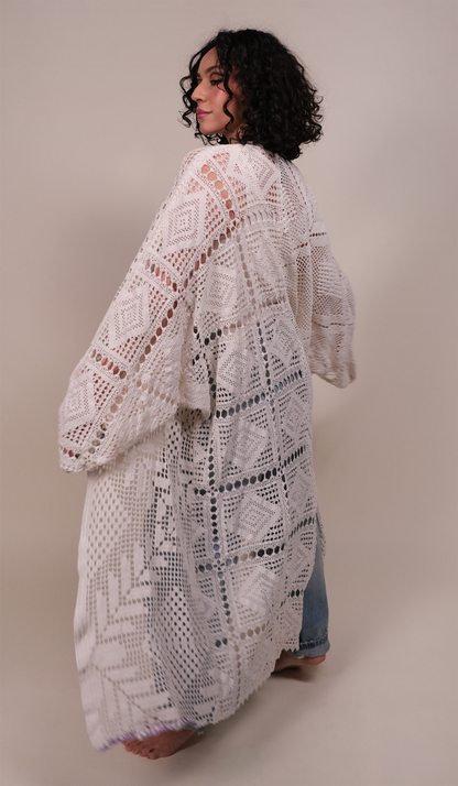 white kimono duster robe